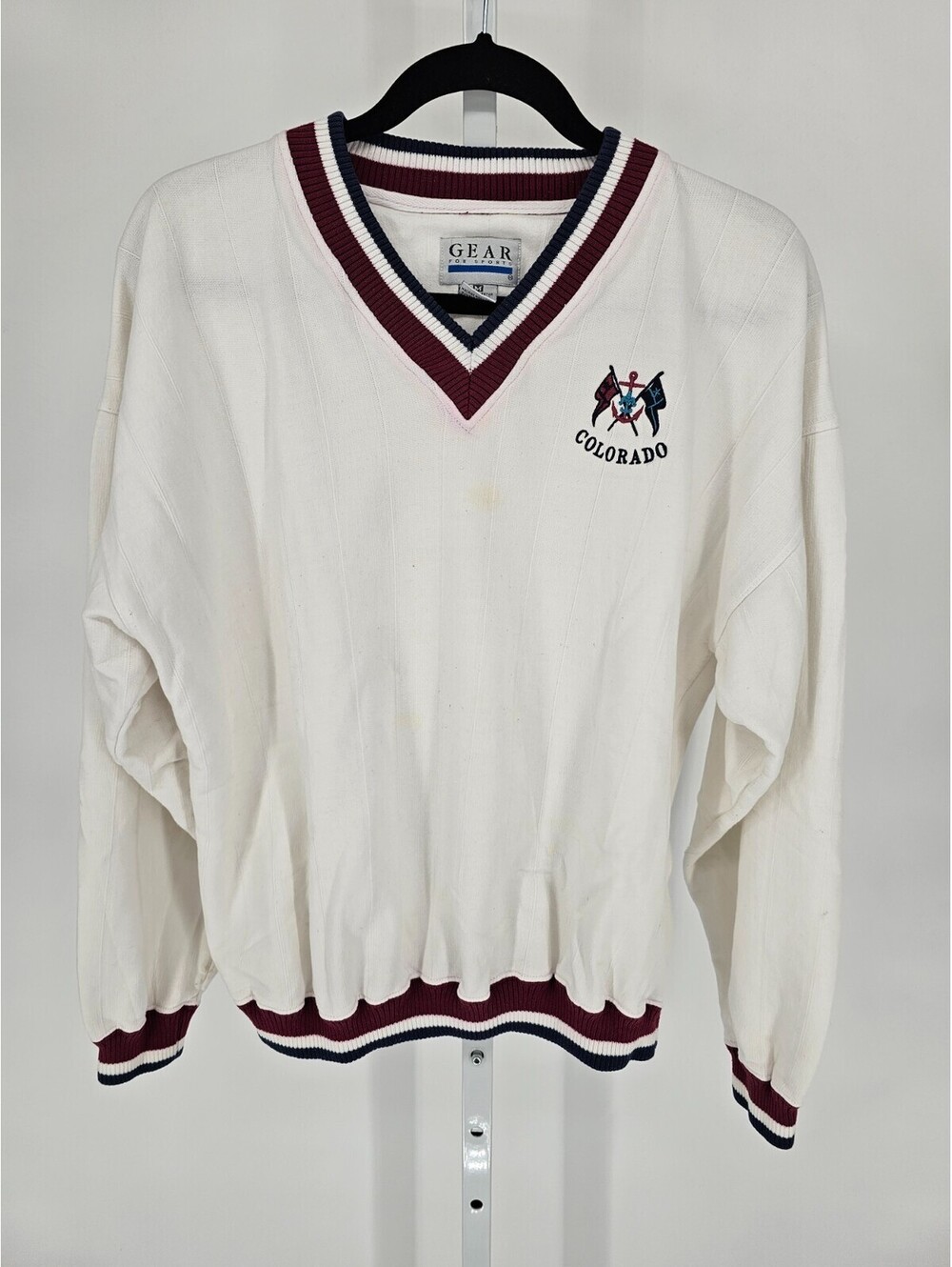 Vtg Gear for Sports V-neck pullover sweater Mens Sz M Colorado embroidery